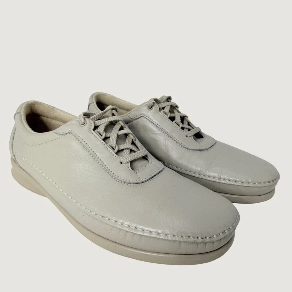 SAS Siesta Womens 12 N Bone Leather Walking Shoes Tripad Comfort 2889604 USA